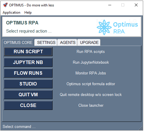 Optimus RPA GUI