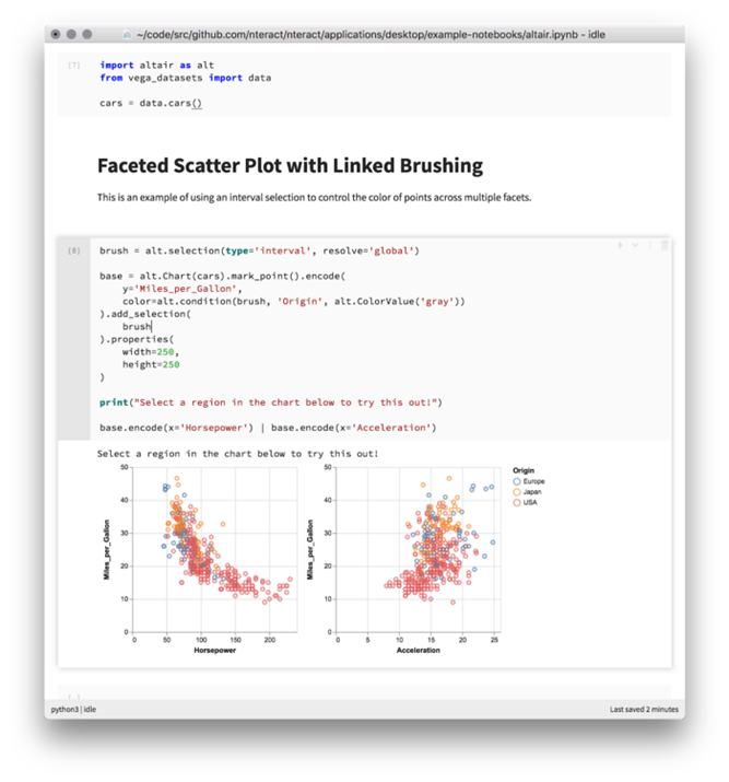jupyter notebook example output